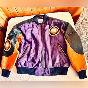 Vtg 1990,s Micheal Hoban Martial Arts Patchwork Leather Jacket